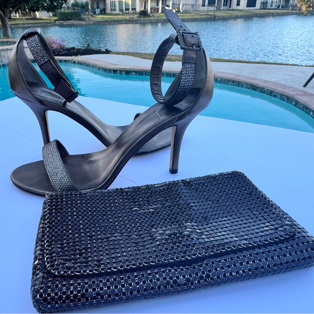 Pelle Moda Rhinestone Strappy Heels (+ MATCHING CLUTCH AS MY GIFT TO YOU!)